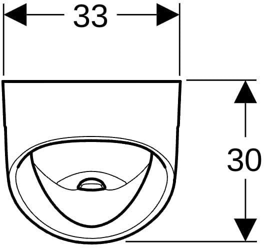 Geberit Renova Urinal trigonal, Zulauf hinten, Abgang hinten, weiß – wandhängend, spülrand, 1l