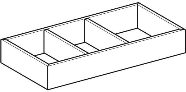 GEBERIT VariForm Schubladeneinsatz H-Unterteilung – dunkelgrau, melaminbeschichtet, 18 x 5,7 x 37,3 cm