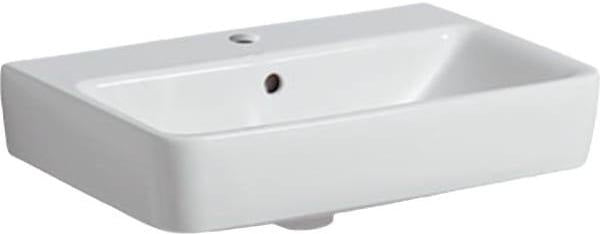 Geberit Renova Compact Waschtisch 55x37 cm weiß mit Hahnloch und Überlauf