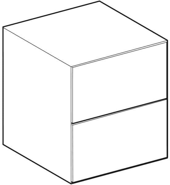 GEBERIT ONE Seitenschrank mit 2 Schubladen, 45 x 49,2 x 47 cm, weiß hochglänzend