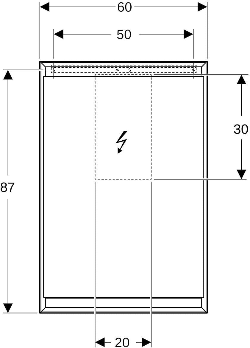 Geberit ONE Spiegelschrank mit ComfortLight, 1 Tür links, 60x90x15 cm, weiß
