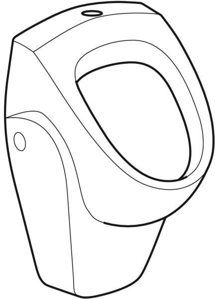 Geberit Renova Urinal weiß – Zulauf oben, Abgang hinten/unten, 1 Liter Spülung