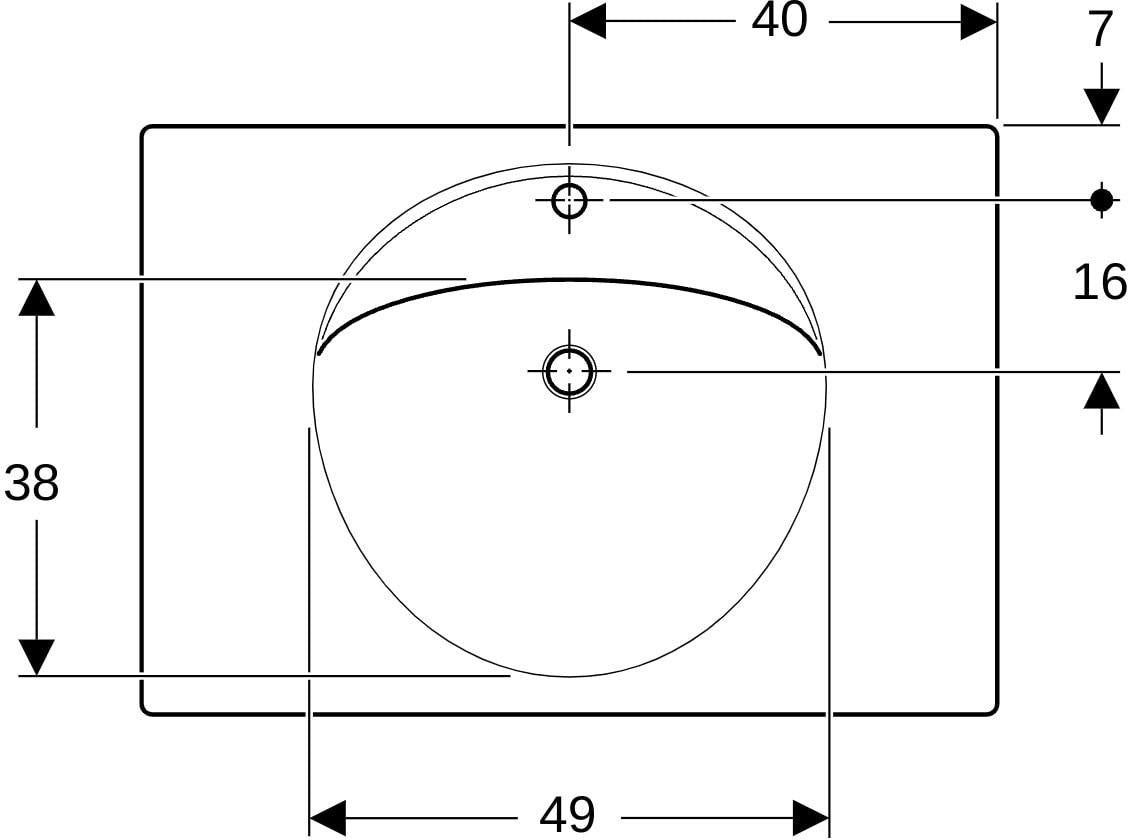 Geberit Preciosa Waschtisch 80x55 cm mit Ablagefläche, Hahnlochbank und KeraTect in Weiß