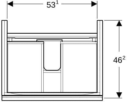 Geberit Acanto Waschtischunterschrank 59,5 cm, 1 Schublade mit Innenschublade, weiß hochglänzend
