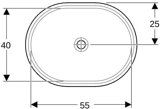 Geberit VariForm Unterbauwaschtisch elliptisch 61x46 cm weiß – ohne Hahnloch & Überlauf