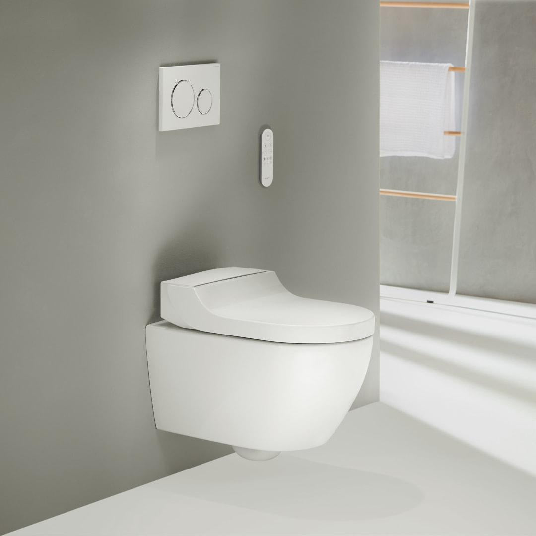 Geberit Sigma20 Betätigungsplatte, rund, 2-Mengen-Spülung, weiß glänzend / chrom glänzend