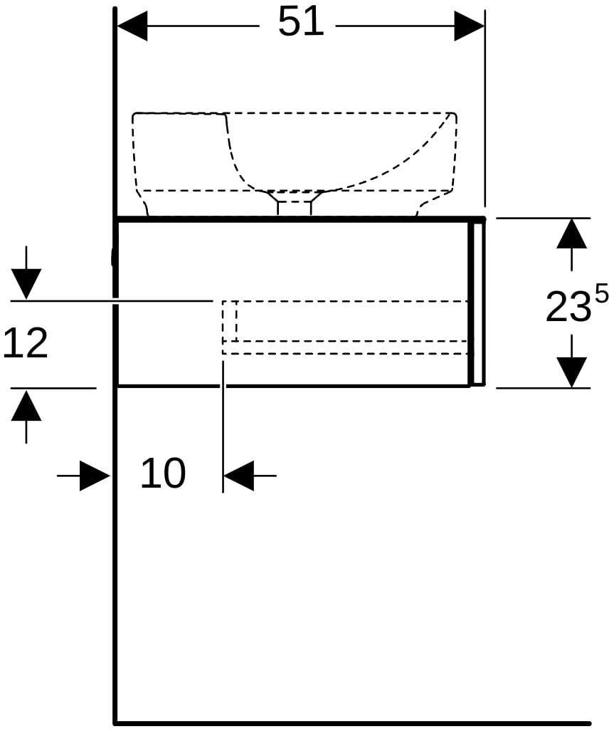 Geberit VariForm Unterschrank für Aufsatzwaschtisch, 135 cm, Nussbaum Hickory, 2 Schubladen