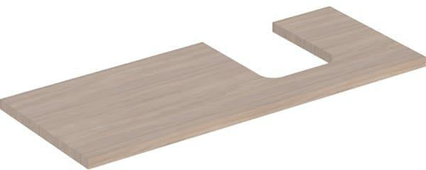 Geberit ONE Waschtischplatte weiß hochglänzend 90 cm Ausschnitt rechts für Aufsatzwaschtisch Schalenform
