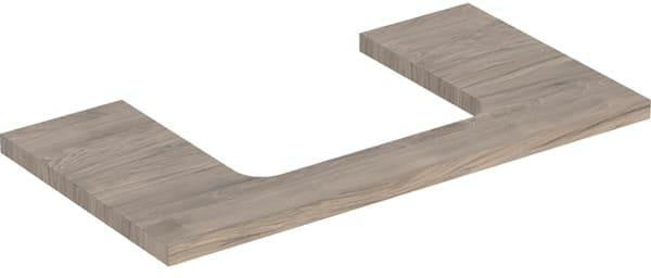 Geberit ONE Waschtischplatte 75x3x47 cm weiß hochglänzend mit mittigem Ausschnitt für Aufsatzwaschtisch