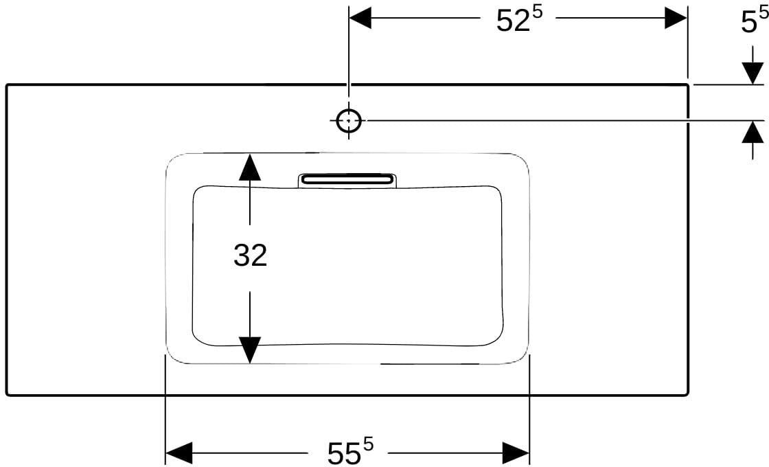 Geberit ONE Möbelwaschtisch 60x48 cm mit CleanDrain, KeraTect, ohne Überlauf, weiß