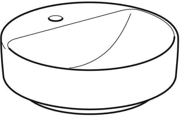 Geberit VariForm Aufsatzwaschtisch rund 45 cm mit Hahnlochbank, weiß KeraTect