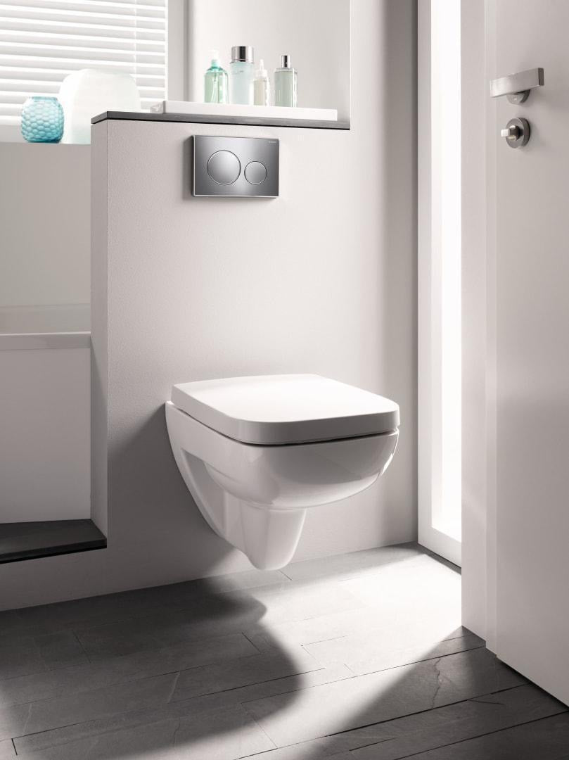 Geberit Renova Compact Wand-WC Tiefspüler eckig 48,5 cm weiß