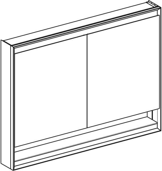 Geberit ONE Spiegelschrank mit ComfortLight, 2 Türen, 75 cm, Aluminium