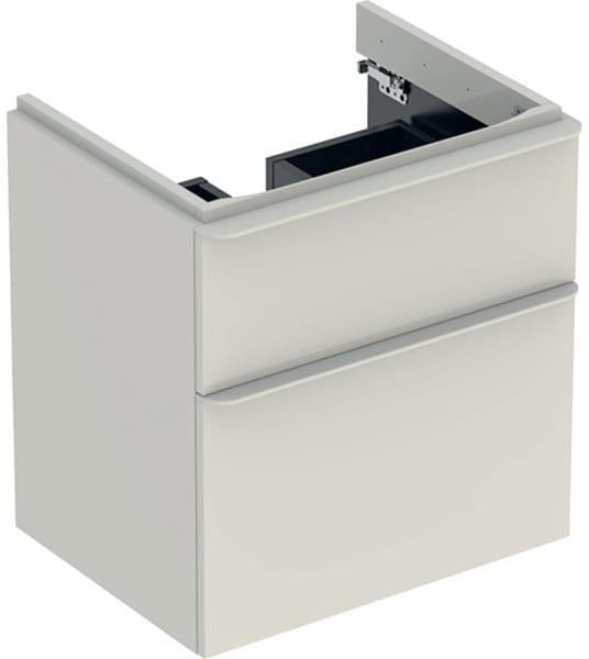 Geberit Smyle Unterschrank für Waschtisch eckig mit 2 Schubladen 118,4 cm sandgrau