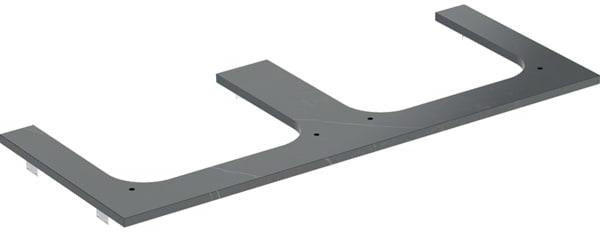 Geberit ONE Waschtischplatte 120 cm Feinsteinzeug Weiß Marmoroptik matt, 2 Ausschnitte