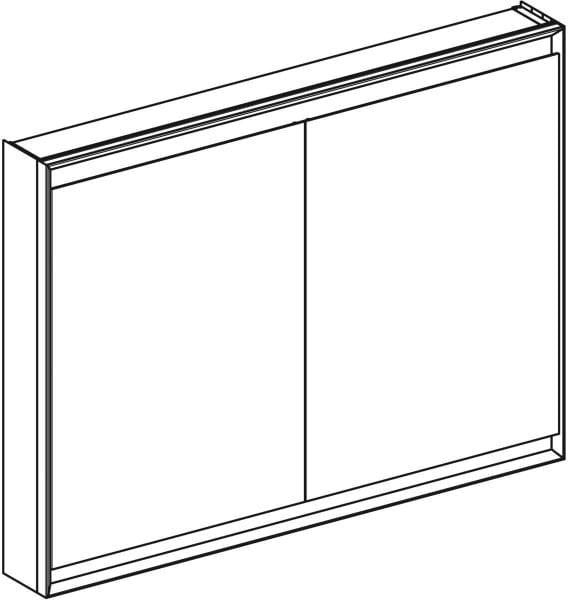 Geberit ONE Spiegelschrank mit ComfortLight, 2 Türen, 75x90x15cm, weiß