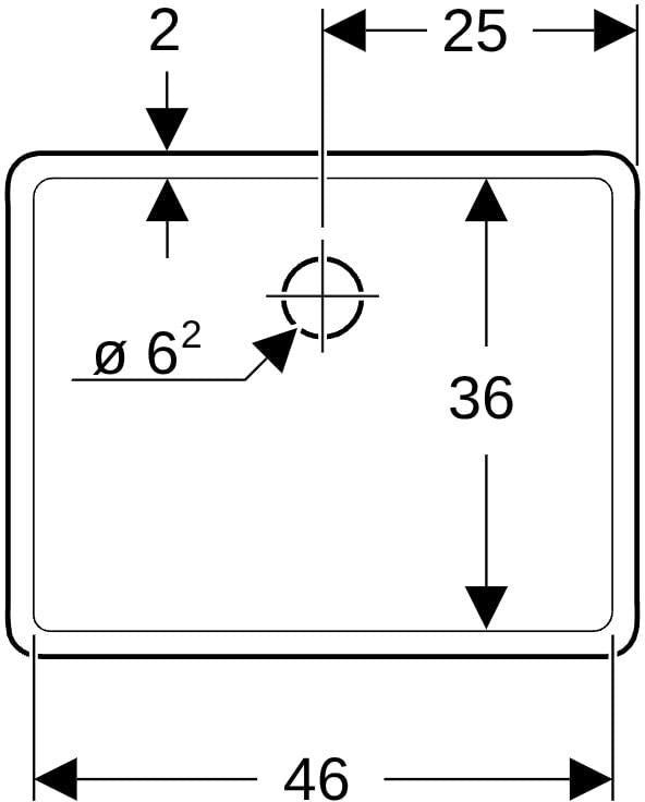 GEBERIT Publica Mehrzweckbecken 50x14x40 cm, weiß, ohne Überlauf