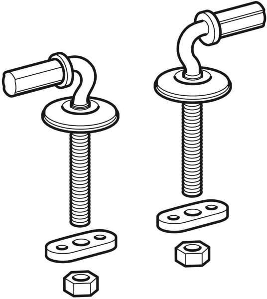 Geberit Bambini WC-Sitz Scharnier-Set – Edelstahl, Befestigung von unten