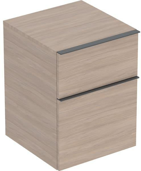 Geberit iCon Seitenschrank 45 cm – 2 Schubladen, weiß hochglänzend, wandhängend