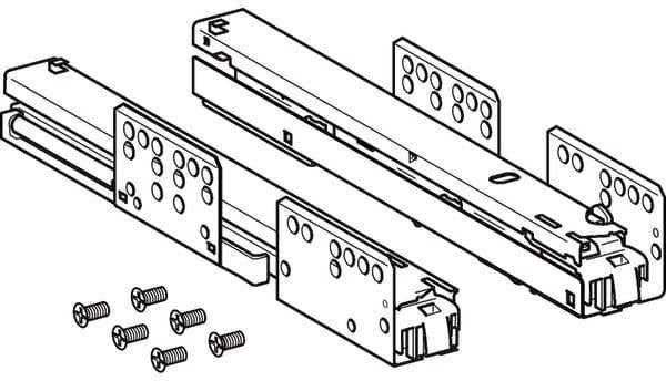 Geberit Set Schubladenschienen für WT Renova Plan, Länge 27,5 cm – Ersatzteil für Unterschrank