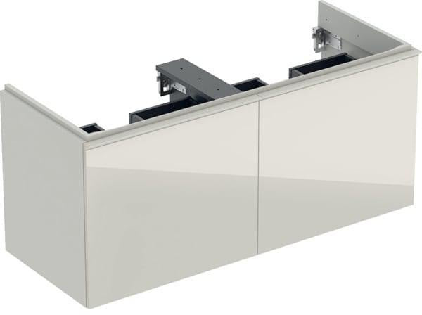 Geberit Acanto Unterschrank für Doppelwaschtisch – 2 Schubladen, 119 cm, Weiß Hochglanz