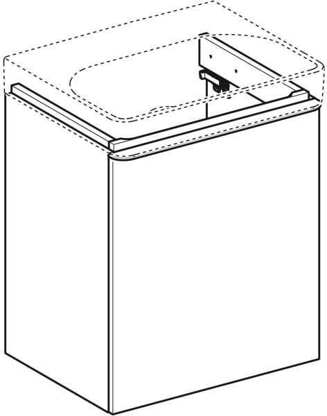 GEBERIT Smyle Wand-Waschtischunterschrank 53,6 cm Nussbaum mit 1 Tür links