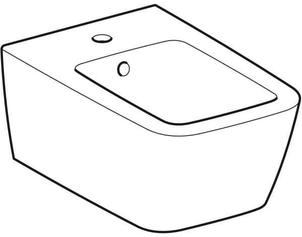Geberit iCon Wandbidet eckig weiß mit Überlauf und verdeckter Befestigung