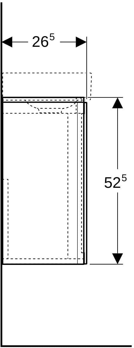 Geberit Xeno2 Unterschrank für Handwaschbecken, 38 cm, greige matt, mit 1 Tür und Soft-Close
