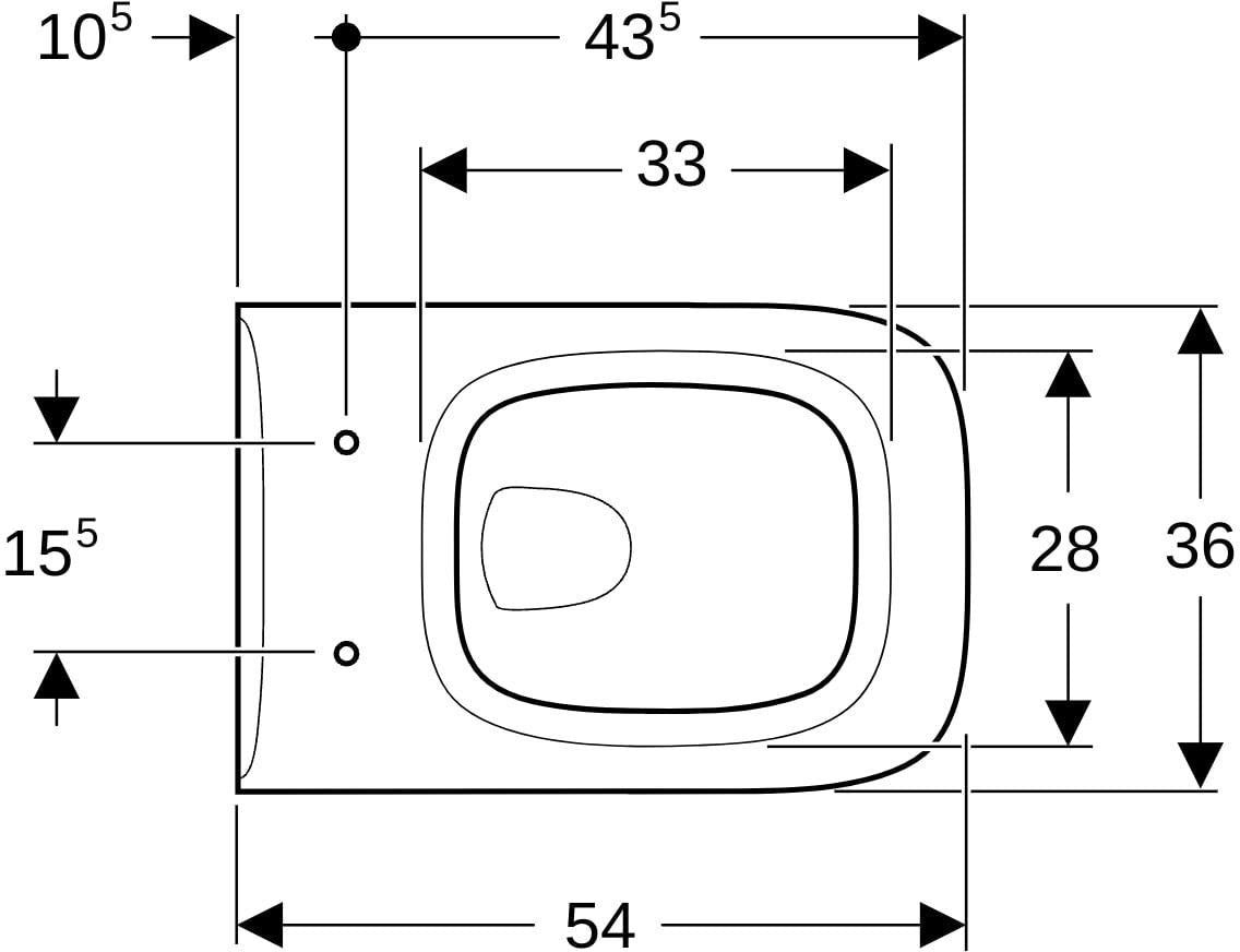 Geberit Renova Plan Wand-WC Tiefspüler weiß 4,5 l mit Spülrand