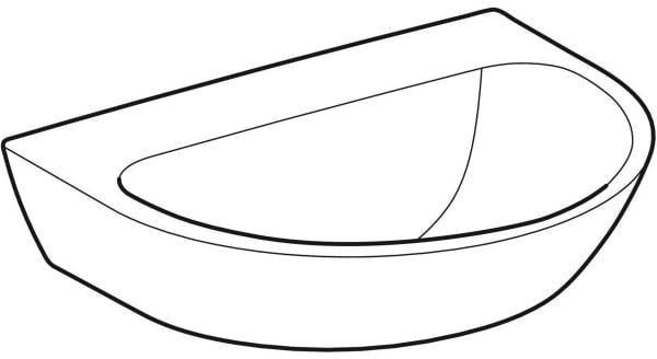 Geberit Renova Waschtisch 65x50 cm ohne Hahnloch, ohne Überlauf, weiß – Wandmontage