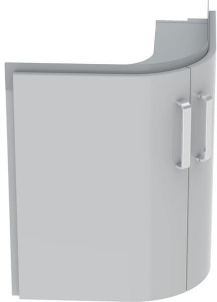 GEBERIT Renova Compact Eck-Waschtischunterschrank 69 cm, 2 Türen, weiß hochglanz