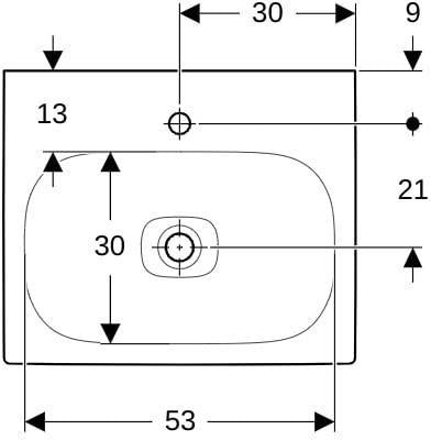 Geberit Citterio Waschtisch 60x50 cm weiß mit Hahnloch und KeraTect