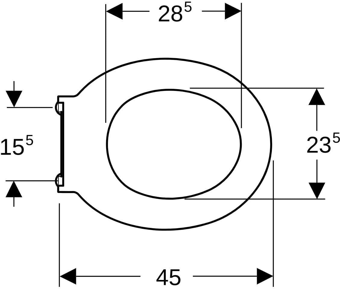 Geberit Renova Comfort WC-Ring barrierefrei antibakteriell weiß Befestigung von oben