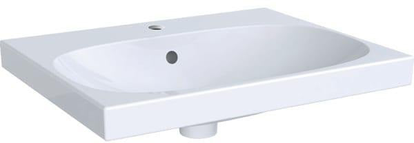 Geberit Acanto Waschtisch 60x48 cm mit Hahnloch und Überlauf in Weiß