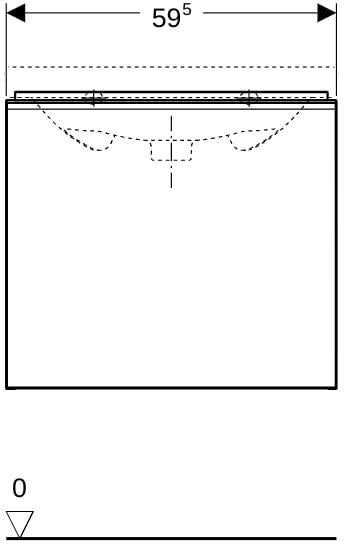 Geberit Acanto Waschtischunterschrank 59,5 cm, 1 Schublade mit Innenschublade, weiß hochglänzend