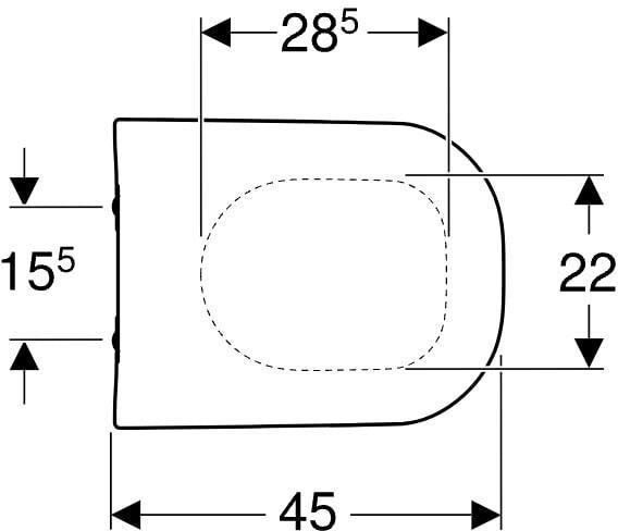 GEBERIT Smyle WC-Sitz in Weiß – Duroplast, glänzend, Montage von oben