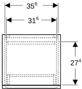 Geberit Renova Plan Hochschrank 39x180x36 cm Nussbaum hickory, 2 Türen, 1 Schublade