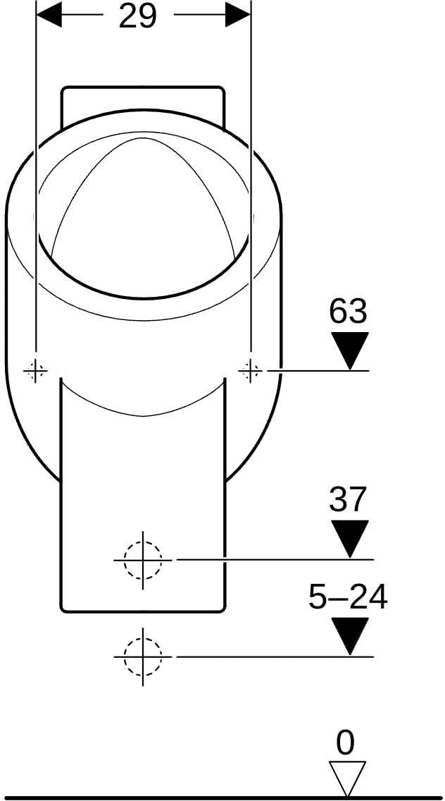 GEBERIT Centaurus Urinal wasserlos – spülrandlos, KeraTect, Abgang hinten/unten, weiß