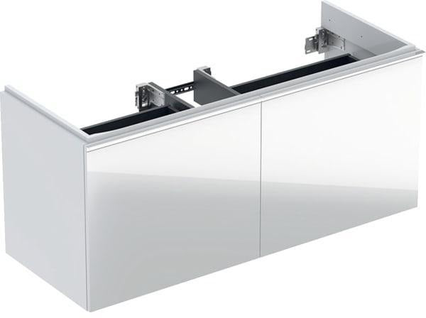 Geberit Acanto Waschtischunterschrank 119 cm, 2 Schubladen + 2 Innenschubladen, Weiß Hochglanz
