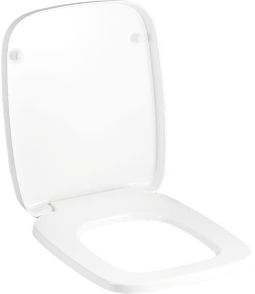 Geberit Silk WC-Sitz mit Deckel, weiß, verchromte Scharniere, Absenkautomatik