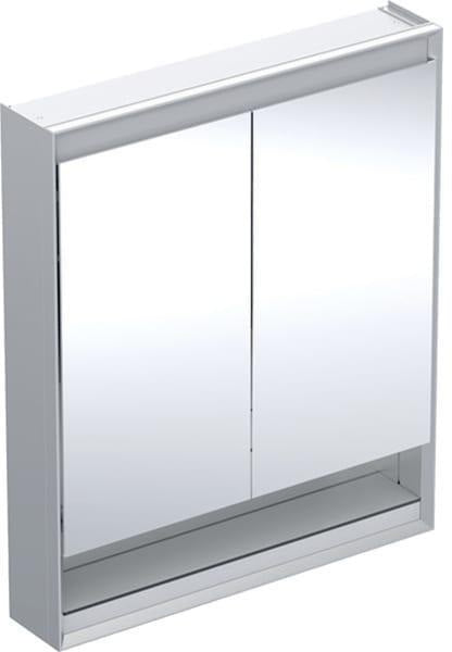 Geberit ONE Spiegelschrank mit ComfortLight, 2 Türen, 75 cm, Aluminium