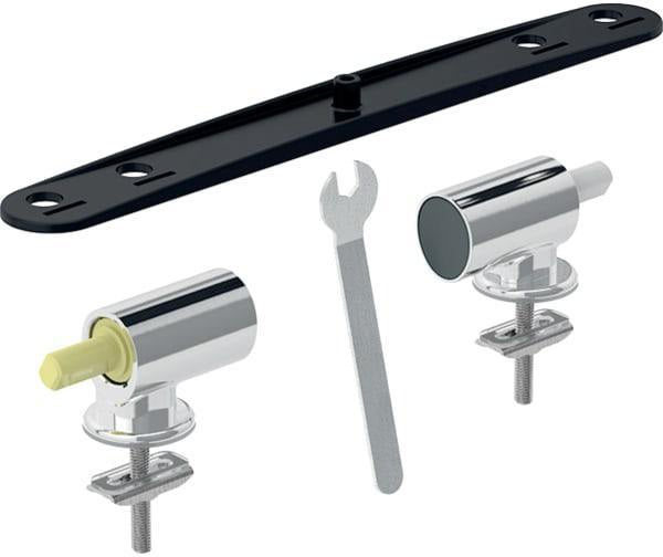 Geberit Set Scharniere für WC-Sitz Quick-Release mechanisch F260 – Absenkautomatik, verchromt
