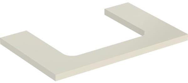 Geberit ONE Waschtischplatte 75x3x47 cm weiß hochglänzend mit mittigem Ausschnitt für Aufsatzwaschtisch