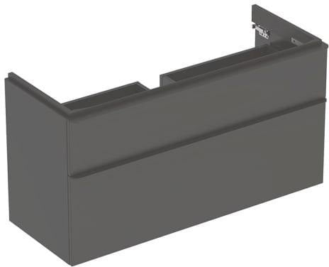 Geberit Smyle Unterschrank für Waschtisch eckig mit 2 Schubladen 118,4 cm sandgrau