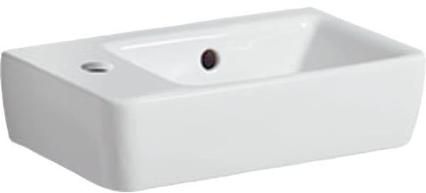 Geberit Renova Compact Handwaschbecken 40x25 cm, Hahnloch links, weiß – mit Überlauf