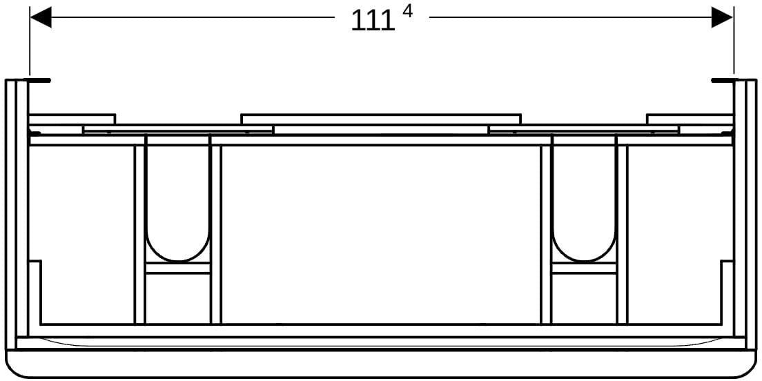 Geberit Smyle Unterschrank für Doppelwaschtisch, 2 Schubladen, Nussbaum Hickory, 118,4 cm
