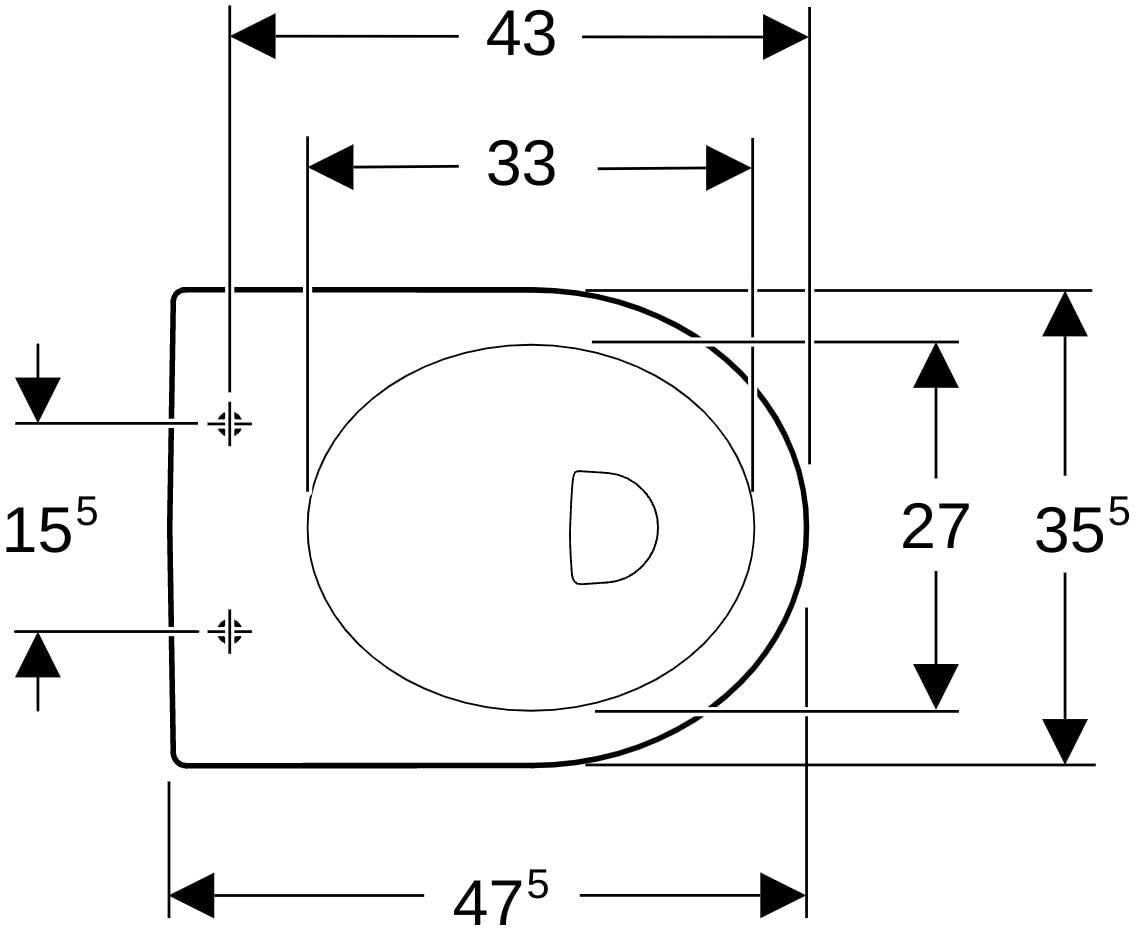 GEBERIT Renova Stand-WC Flachspüler, weiß KeraTect, Abgang horizontal
