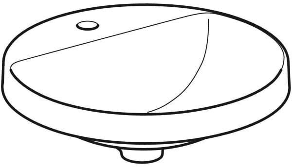 Geberit VariForm Einbauwaschtisch rund 48 cm mit Hahnlochbank, KeraTect weiß
