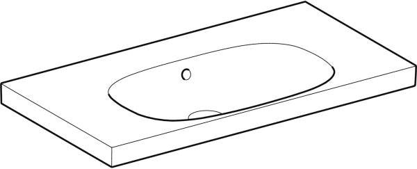 Geberit Acanto Waschtisch 90 cm mit Ablagefläche, ohne Hahnloch, weiß – Unterbaufähig