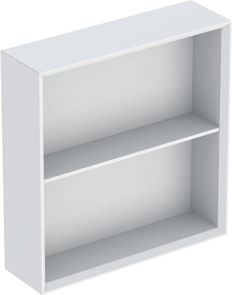 Geberit Regal quadratisch 45x46,7x13,2 cm weiß Hochglanz – Wandhängendes Badregal mit Einlegeboden